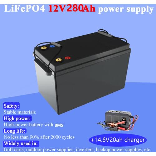 12v 200Ah High safety good discharge Lifepo4 lithium battery pack 12.8v battery electric bike for electric bike 14.6V10A charger