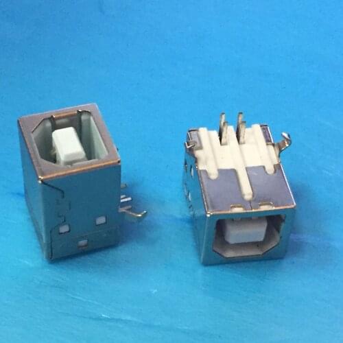 20Pcs USB-B Female USB Connector Square Head USB party mouth/USB a 90 degree type D DIP straight runs