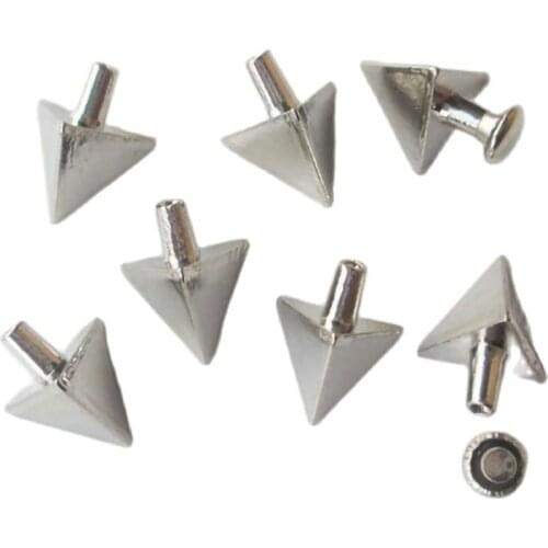 9mm Pyramid Arrow End Spike Bracelet Rivet Cap Studs For Leather Craft Bag Wallet Hat Shoe Chocker Trims Jewelry Accessories