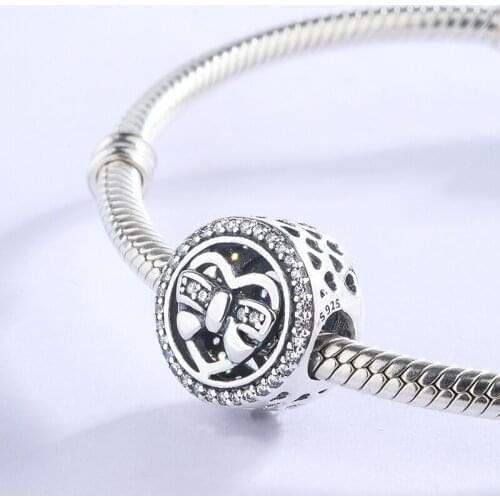 925 Sterling Silver CZ Zircon Is Inlaid Marriage Bow Pendant Charm Bracelet DIY Jewelry Making For Original Pandora