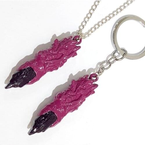 Anmie Fashion Jewelry Jujutsu Kaisen Itadori Yuji Finger pendan Necklace Keychain key ring Cosplay punk Gift