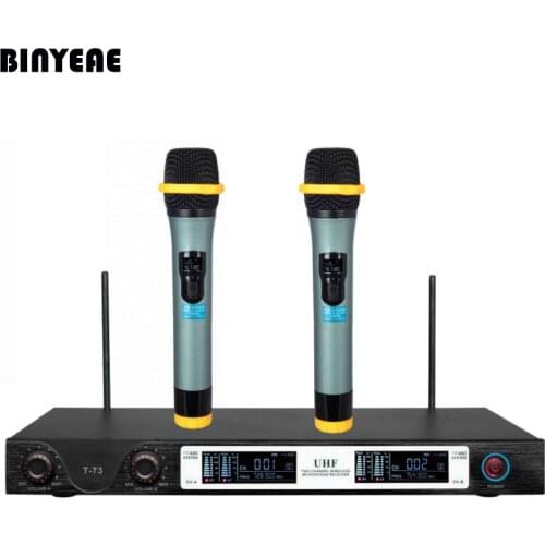Cordless Microphone Mic, with Metal Shell 2 Handheld For Home Karaoke System T-73