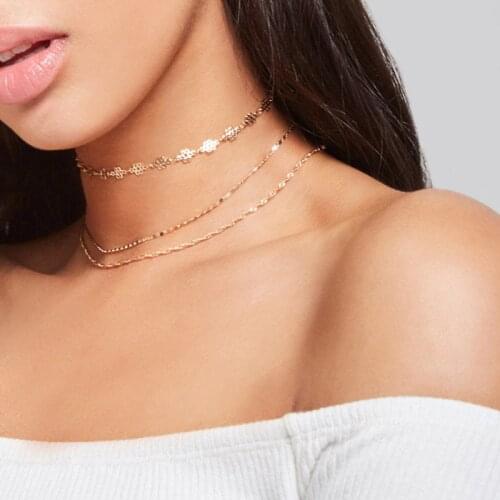 Fashion carved chain, collar necklace, personality, clavicle carved chain, layered necklace, trendy jewelry, party accessories