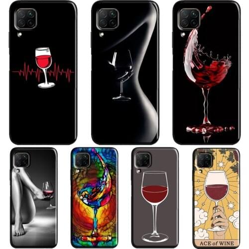 Red Wine Case For Huawei P20 Lite P40 P30 Pro Nova 5T P Smart Z 2019 2021 Honor 10 Lite 9X 8X Cover
