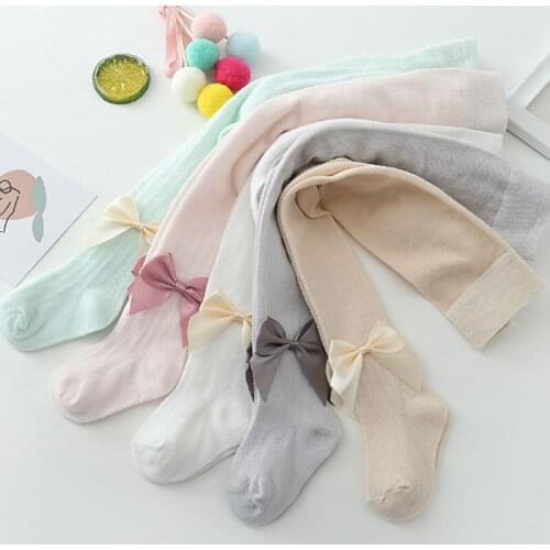 Kids Girl Pants Summer Breathable Mesh Leggings Baby Bow Cotton Pantyhose Toddler Girl Pantyhose Leggings