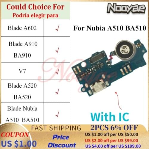 For ZTE Blade A602 A910 BA910 V7 A520 BA520 Nubia A510 BA510 USB Dock Charger Charging Port Plug Flex Cable Board