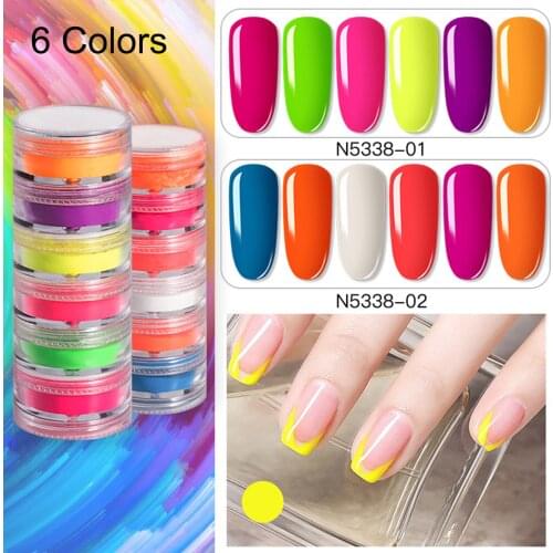 6 Colors Nail Neon Powder Set Fluorescent Pigment Nail Powder Manicure Decoration Nail Art Гель Лак Для Ногтей Nails Accesorios