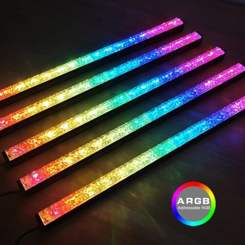 Desktop Chassis ARGB Sync Diamond Led Strip 5V Addressable RGB Magnetic Fixation Computer PC Case Decorate Light Bar