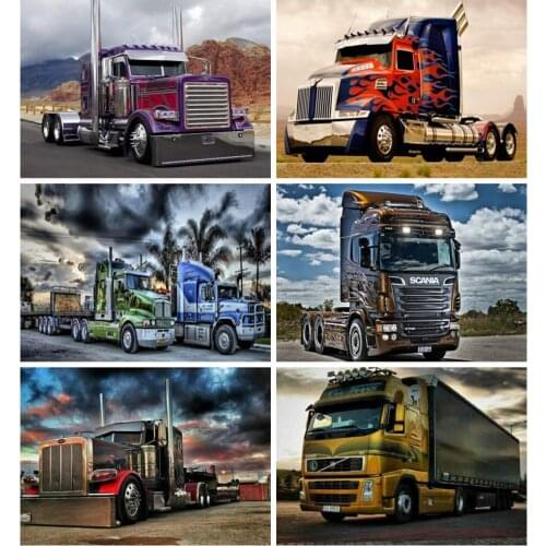 Huacan Diamond Painting New Arrivals Truck Mosaic Scenery Diamond Art Full Drill Embroidery Farmhouse Home Decor