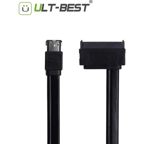 ULT-Best eSATA USB eSATAp Dual Power 12V 5V Cable eSATAp to SATA 7+15 22Pin Data Hard Disk Adapter Cable for 2.5"SSD HDD 0.5M