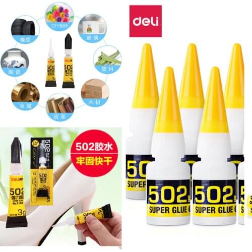 3 Pcs Deli 53577 instant adhesive plastic wood glass ceramic metal universal strength viscosity high quick drying 10g piece