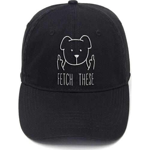 Lyprerazy Dog Lover Gifts for Fetch These Washed Cotton Adjustable Flock Printing Baseball Cap