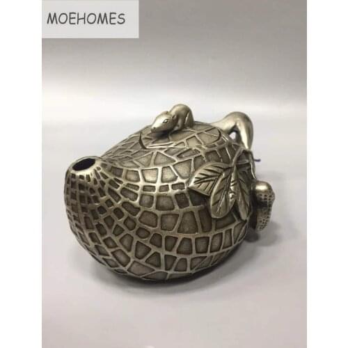 MOEHOMES Collectible Decorated Old Handwork Tibet Silver Rats Statue home decoration metal crafts