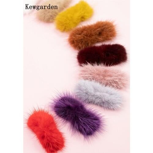 Kewgarden High-grade Mink Hair Handmade Bowknot Sheet DIY Hair Accessories 3*7cm 4pcs/set