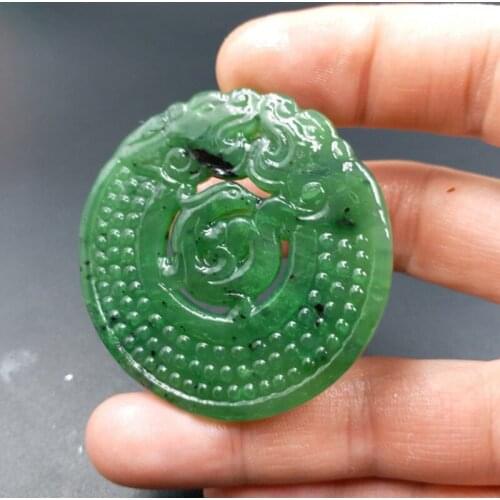 Natural HETIAN jade jasper ssangyong hollow out jade brand pendant China necklace pendants fine jewelry