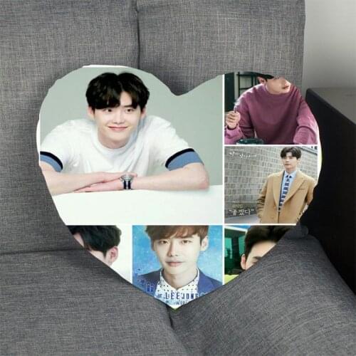 Lee Jong Suk Heart Shape Pillow Cover Custom zipper Pillowcase Just Cover No Core Size 41x36cm,47x42cm