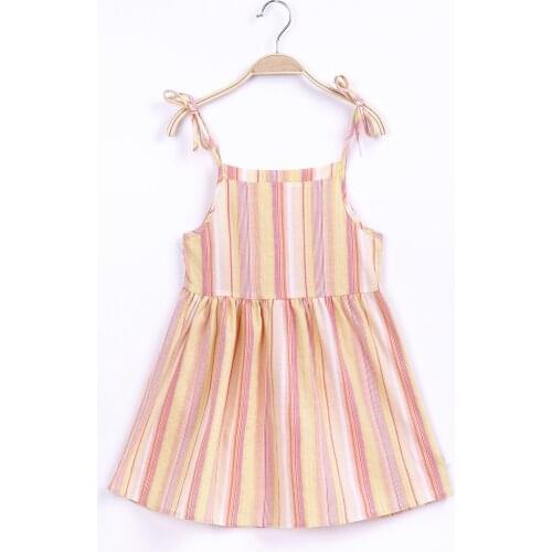 Newborn Infant Baby Girls Stripe Dress Sleeveless Bandage Suspender Dress Summer Children Casual Princess Dress Girl Clothing