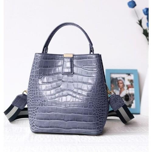 Popular Fashion Casual Bucket Bag For Women Quality Stylish Elegant Shoulder Bag Genuine Leather Crossbody Bag
