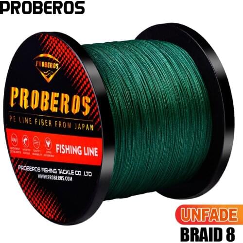 Proberos 8 Strands Fishing Wire 300-500-1000-2000M 8 Weaved Multifilament Fishing Line 40-300LB Unfade Yarn Braided Line