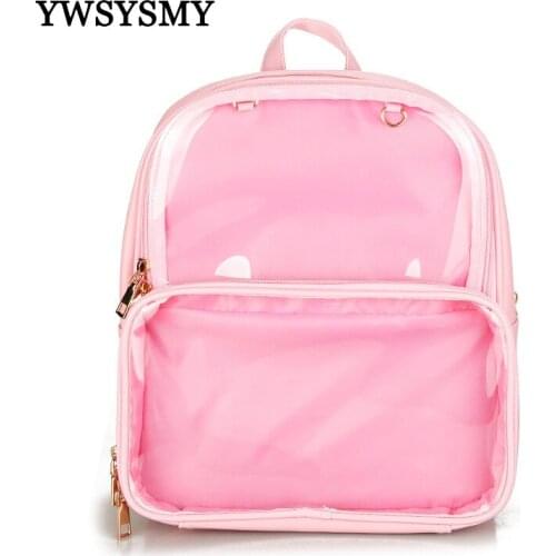 Transparent Backpack Women Bags PVC Jelly Waterproof Student School Bags for Teenage Girls Backpack Leather Bags Female Knapsack
