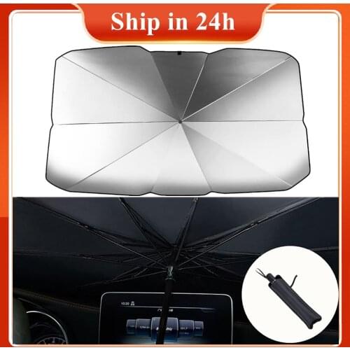 Car Sunshade Interior Front Window Sun Shade Cover UV Protector Sun Blind Umbrella SUV Sedan Windshield Protection Accessories