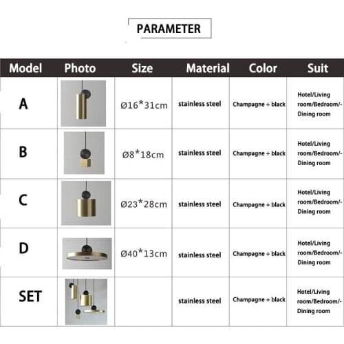 Modern Nordic Stainless Steel Metal LED 4 Light Pendant Light Kit for Dining Bedrooom Light Fixtures Home Decor Lamp Luminaire