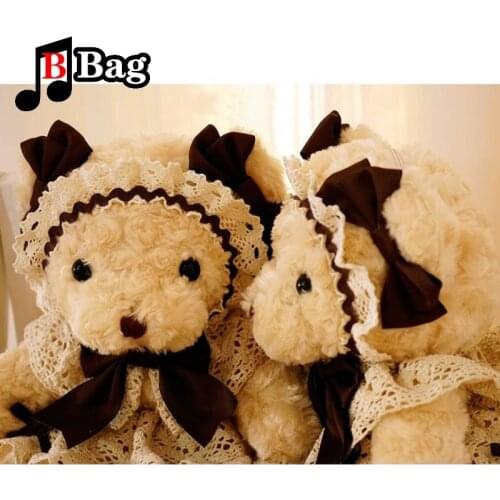 Lolita Handwork handbag Young Girl Doll women Plush Bear Messenger Bag Cute female shoulder bag DIY cosplay Satchel bag