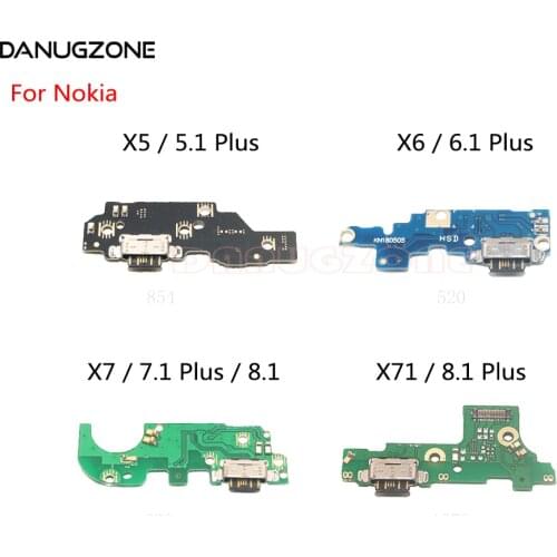 USB Charging Port Dock Plug Socket Jack Connector Charge Board Flex Cable For Nokia X5 X6 X7 X71 5.1 6.1 7.1 8.1 Plus