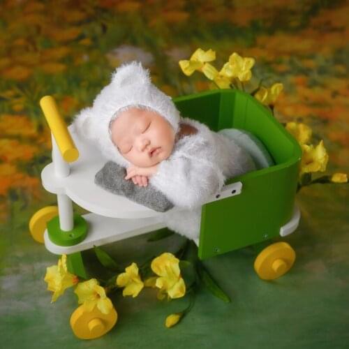 Vintage White Baby Boy Outfit Knitted Teddy Bear Romper Set Crochet Newborn Bear Hat Photography Props Baby Footie Bonnet