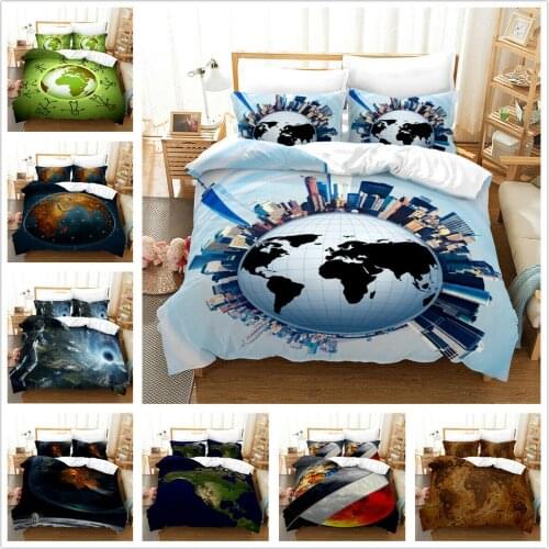 Earth Home Textile Pillow Case 3D Bed Linen Duvet Covers Comforter Bedding Sets Bed Set Home Decor Bedding