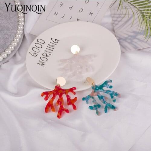 Vintage Acetic Acid Acrylic Long Earrings for Women Acetate Resin Metal Dangle Christmas Red Earings For Girls Fashion Jewelry