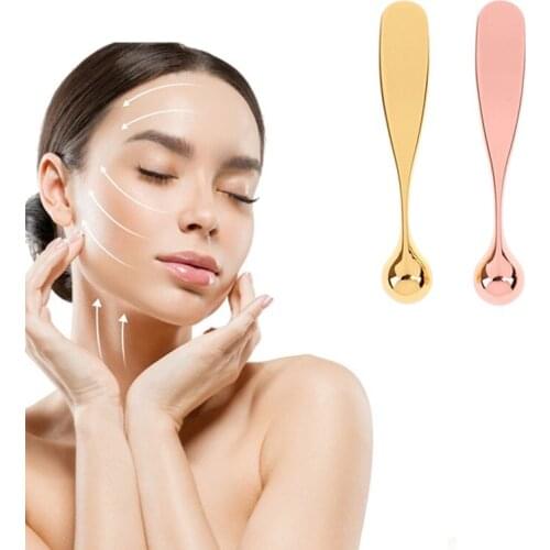 1PC Eye Roller Massage Stick Anti Wrinkle Facial Spoon Gold Alloy Eye Cream Applicator Cosmetic Spatulas Thin Face Care Tool