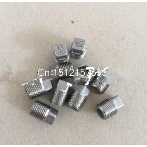 10PCS 304 Stainless steel Square Head Pipe fitting Plug 1/8" Malleable male threaded BSP