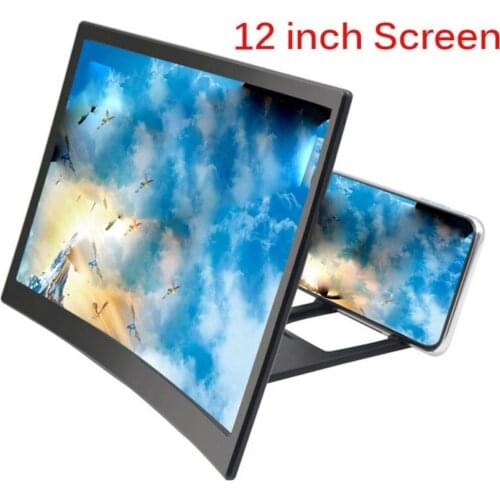 12 Inch 3D Curved Mobile Phone Screen Amplifier Acrylic 3D Screen Magnifier Multifunctional Lazy Support Arc Screen