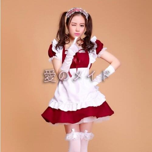 2018 Sexy French Maid Costume Sweet Gothic Lolita Dress Anime Cosplay Sissy Maid Uniform Plus Size Halloween Costumes For Women