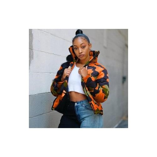 2020 Orange Camouflage Winter Womens Jacket Warm Turtleneck Coats Casual Parkas Stylish Down Jackets for Men Couple Outfit Tops