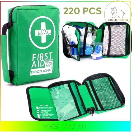 BearHoHo 220pcs Mini Protable Compact First Aid Kit Emergency Survival Home & Outdoors Safety & Security Necessary Medical Kits
