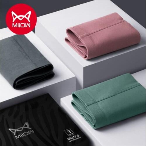 MiiOW Mens Underwear Men Modal Boxer Pants Pure Color Young Men Shorts Head Male Boxer Pants Male Students