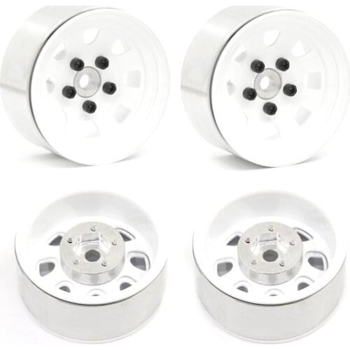 4Pcs Metal 1.9 Beadlock Wheel Rims Hub for 1/10 RC Crawler Car Axial SCX10 II 90046 AXI03007 for Traxxas TRX4 RC4WD D90