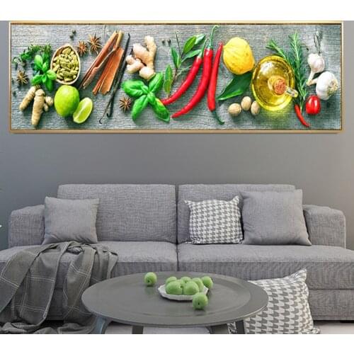 5D diamond embroidery Various seasoning peppers diamond painting cross stitch diamond mosaic DIY kitchen Decorative needlework