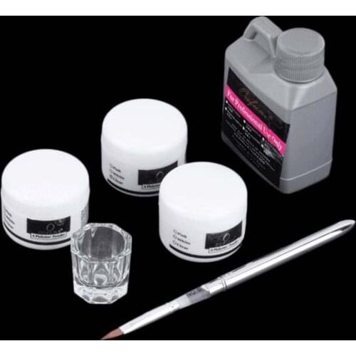 6/set Acrylic Powder Crystal Nail Art Polymer Tips Builder Manicure Acrylic Liquid Nail Art Professional Use DIY Acrylic 3DMold