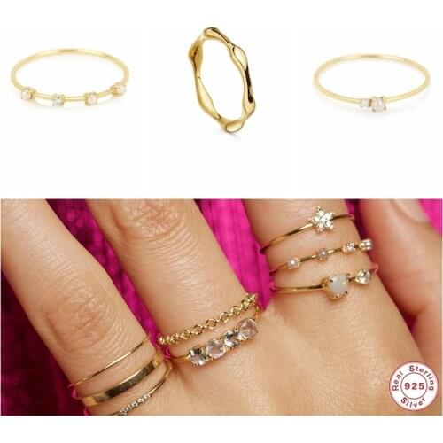 925 Sterling Silver Minimalist Cute Korean INS Anillos Finger Ring for Valentines Day Lovers' Woman Engagement Rings Jewelry