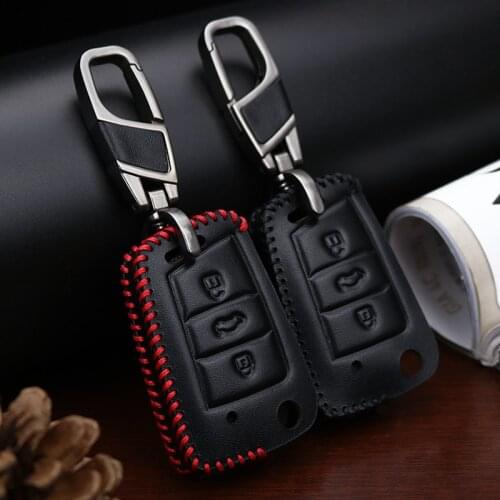 Car Key Ring Chain For VW Golf Bora Jetta POLO GOLF Passat For Skoda Octavia Kodiaq Karoq SEAT Ateca Ibiza Leon Key Case Cover