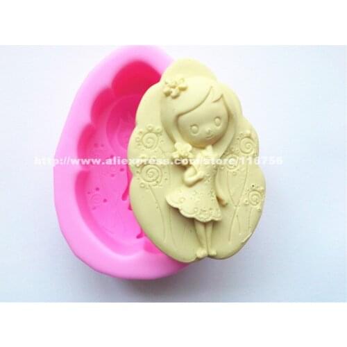 Free Shipping Flower Shaped Silicone Mold Cake Decoration Fondant Cake 3D Food Grade Silicone Mould Girl 176