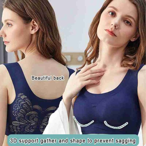 Large Size Vest-style Seamless Bra, Sleep, Sports and Leisure, Beautiful Back Underwear, Gather and Close Breast Bra
