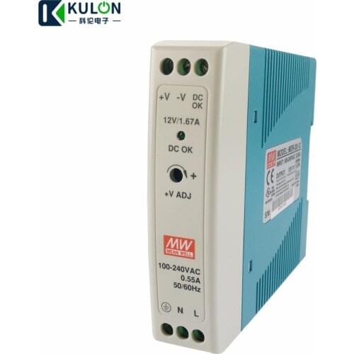 Meanwell MDR-20 12V 5V 15V 24V 20W Din Rail power supply ac-dc driver AC/DC voltage LED strip 110V 220V laboratory power supply