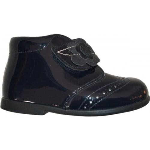 Brand velcro thick thick patent leather boots D Baby