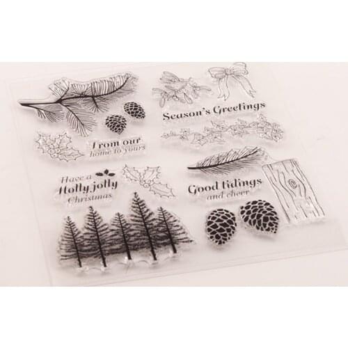 Tree Pinecone Silicone Clear Seal Stamp DIY Scrapbooking Embossing Photo Album H58C