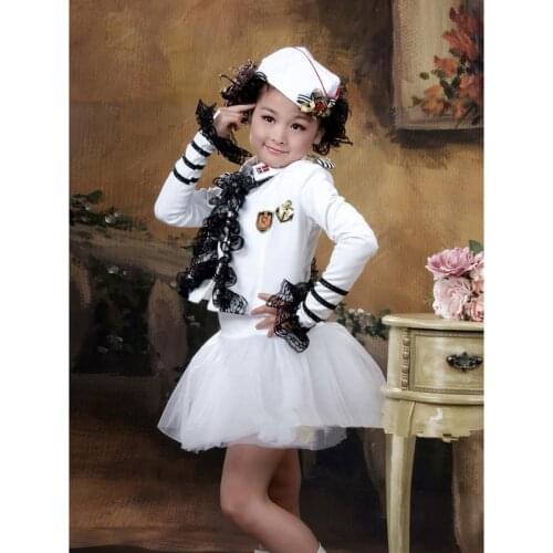 Kids Cosplay Costume Little Navy Isabel Colonel Children Girls Stage Performance Clothing Little Sailor Garment