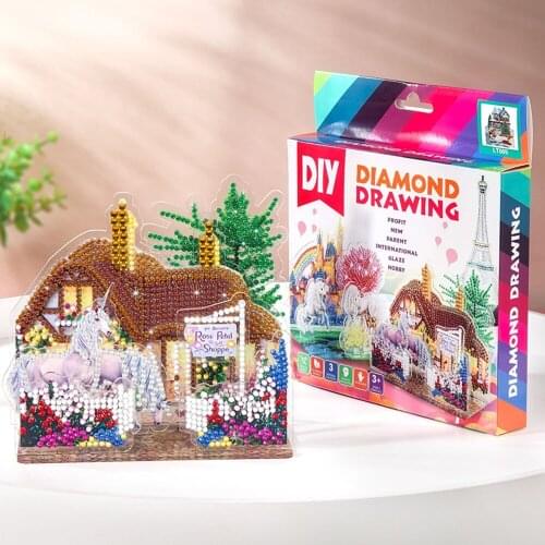 DIY Special Shaped Diamond Painting 3D Three-dimensional Puzzle Castle Picture Cross Stitch Kits Crystal Rhinestone Home Decor